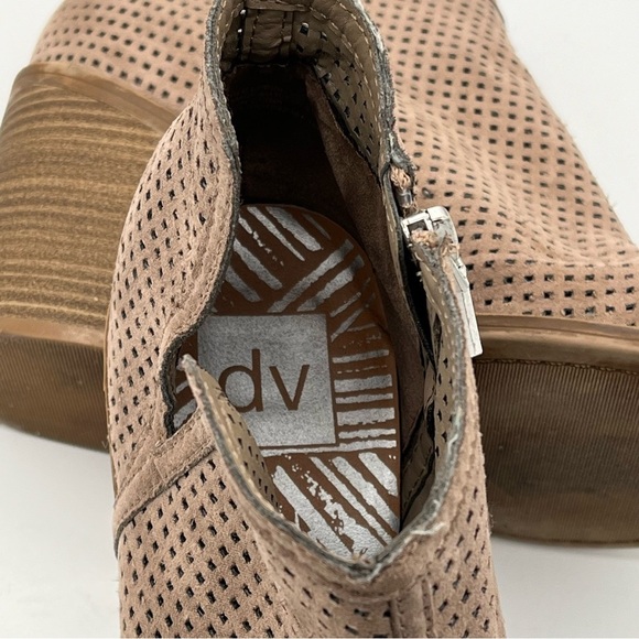 DV by Dolce Vita Taupe Perforated Faux Suede Ankle Booties - Picture 10 of 10